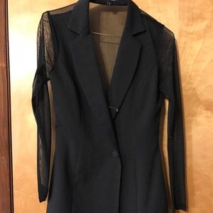 Sheer black blazer dress